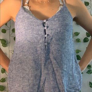 Lands’ End tank top blue button down